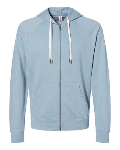 Independent Trading Co. SS1000Z Icon Loopback Terry Full-Zip Hoodie in Misty Blue