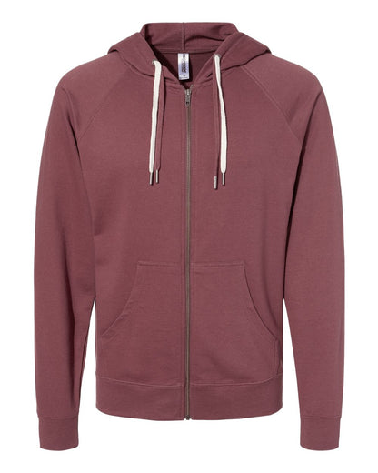 Independent Trading Co. SS1000Z Icon Loopback Terry Full-Zip Hoodie in Port