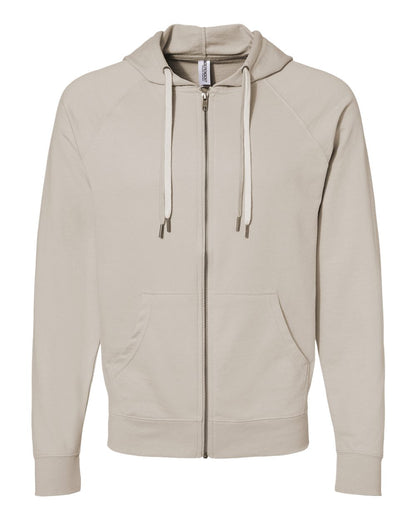 Independent Trading Co. SS1000Z Icon Loopback Terry Full-Zip Hoodie in Sand