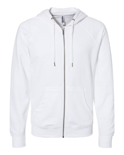 Independent Trading Co. SS1000Z Icon Loopback Terry Full-Zip Hoodie in White