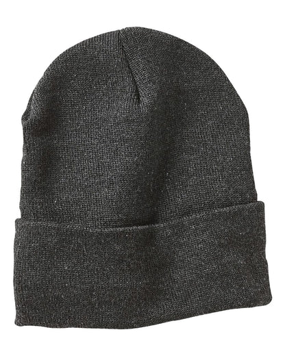 Sportsman SP12JL 12" Jersey Lined Cuffed Beanie in Heather Charcoal