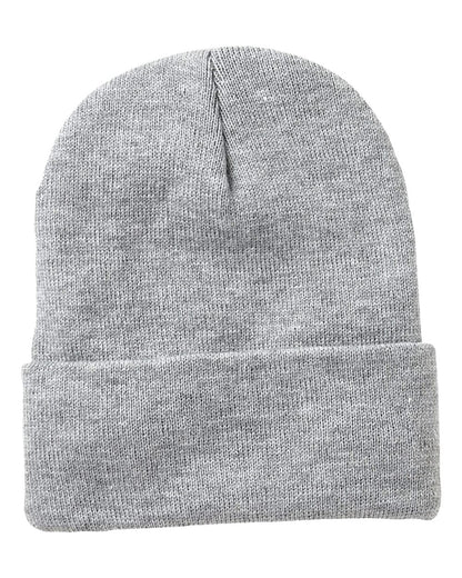 Sportsman SP12JL 12" Jersey Lined Cuffed Beanie in Heather Grey