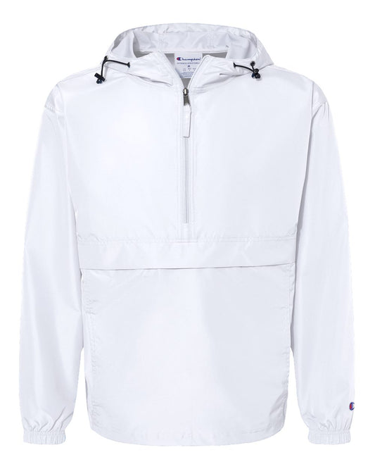 Champion Unisex Packable Anorak Jacket blank in White, style CO200