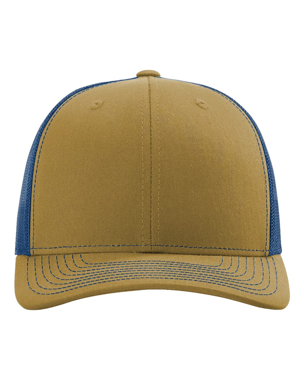 Richardson 112 Snapback Trucker Cap in Biscuit/True Blue