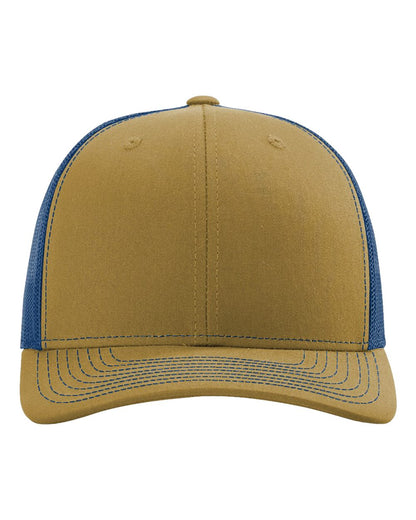 Richardson 112 Snapback Trucker Cap in Biscuit/True Blue