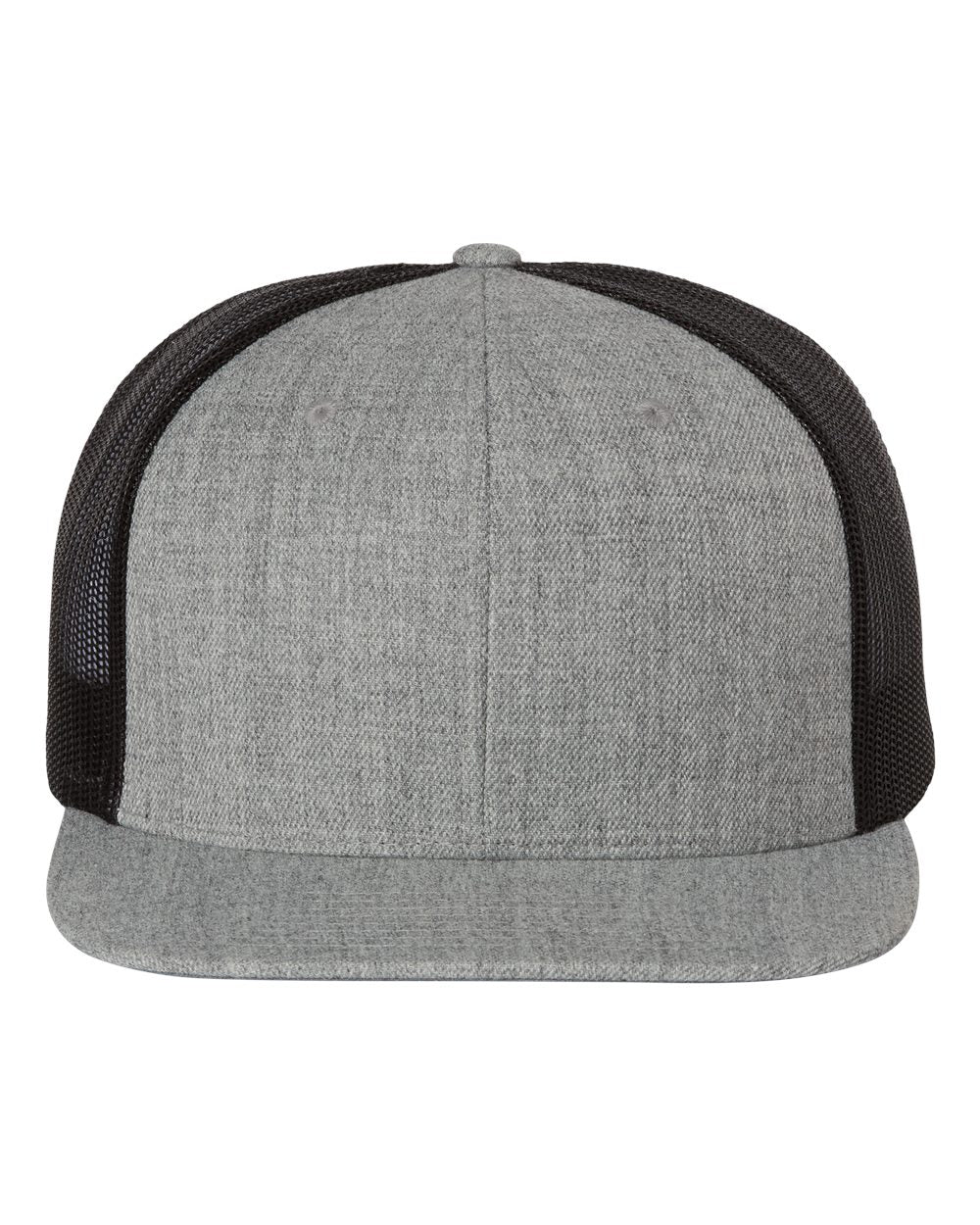 Richardson 511 Wool Blend Flat Bill Trucker Cap in Heather Grey/Black