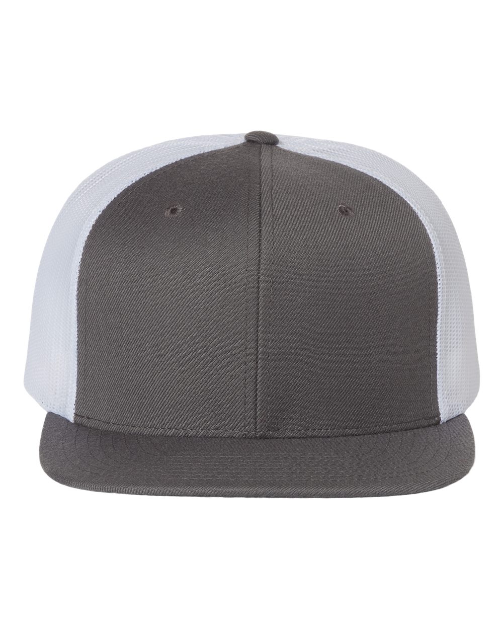 Richardson 511 Wool Blend Flat Bill Trucker Cap in Charcoal/White