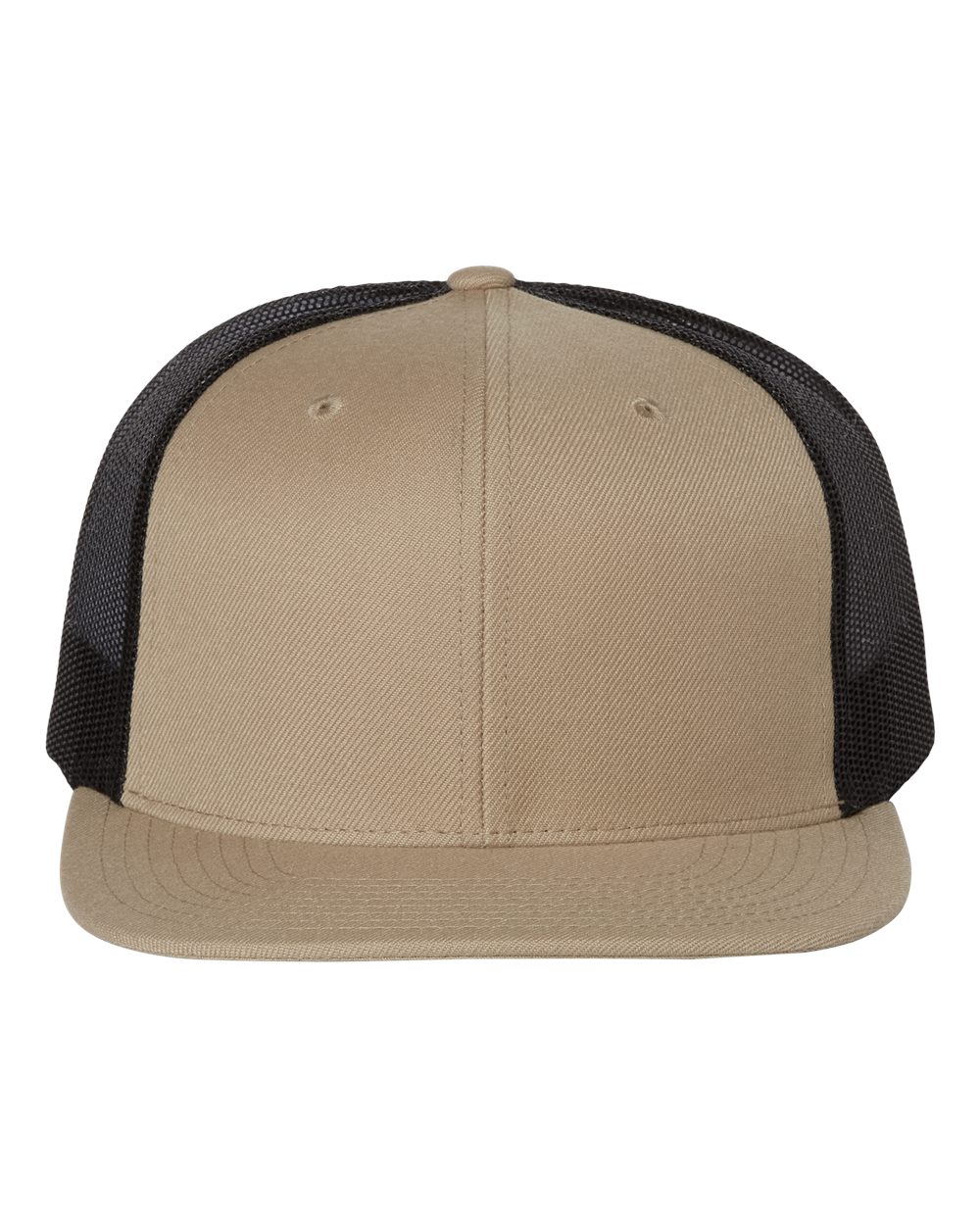 Richardson 511 Wool Blend Flat Bill Trucker Cap in Khaki/Black