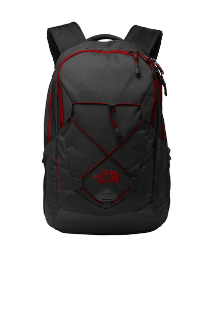 The North Face Groundwork Backpack in TNF Dark Grey Heather/ Cardinal Red, style NF0A3KX6