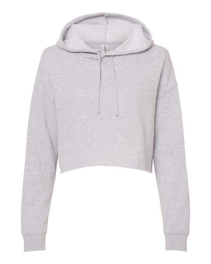 Independent Trading Co. AFX64CRP Women's Lightweight Crop Hoodie in Grey Heather