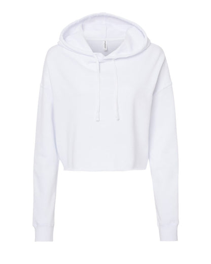 Independent Trading Co. AFX64CRP Women's Lightweight Crop Hoodie in White