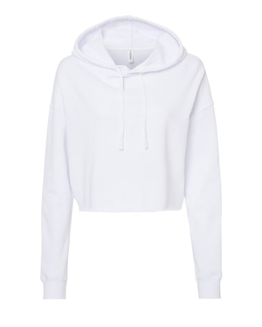 Independent Trading Co. AFX64CRP Women's Lightweight Crop Hoodie in White