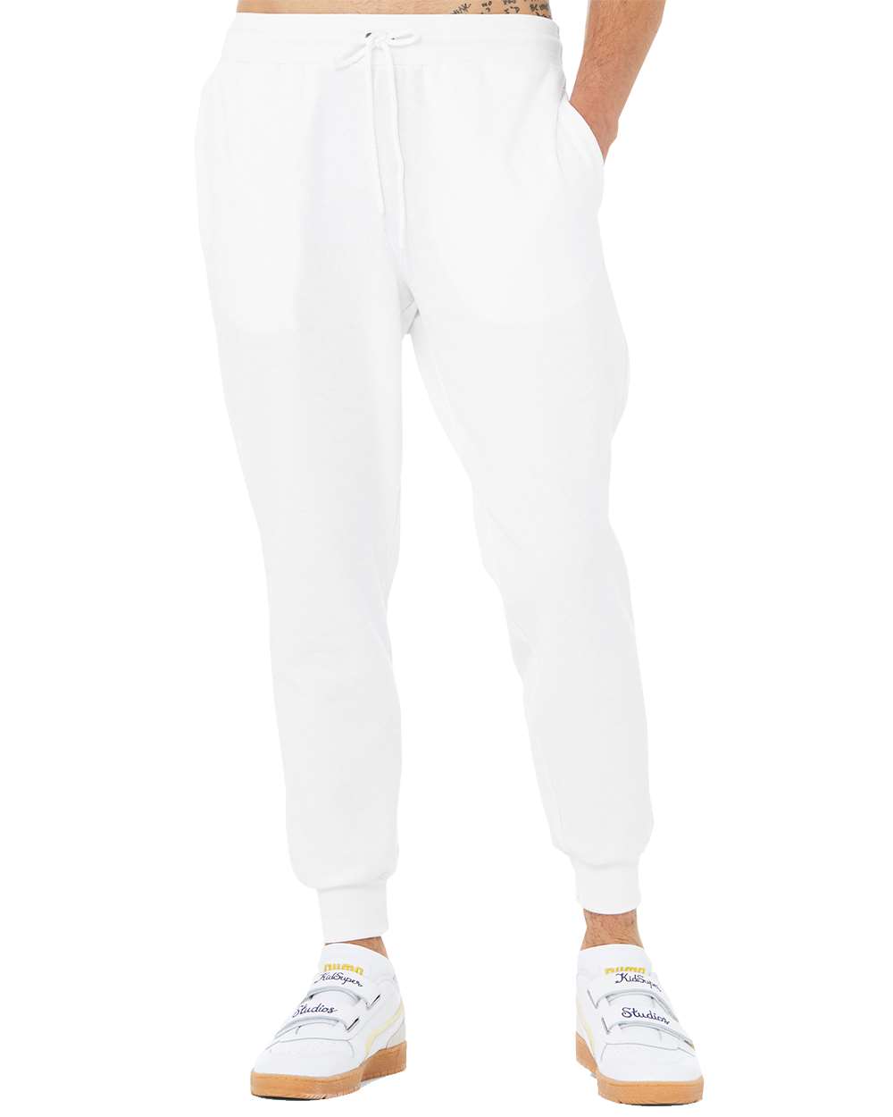 Bella+Canvas 3727 Unisex Sponge Fleece Joggers in White