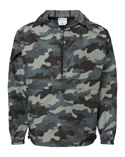 Champion Unisex Packable Anorak Jacket blank in Concrete Camo, style CO200