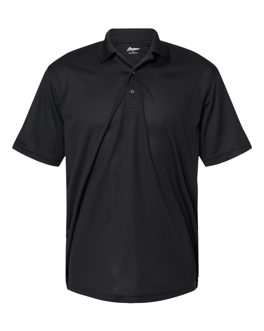 Paragon Men's Saratoga Performance Mini Mesh Polo blank in Black, style 100