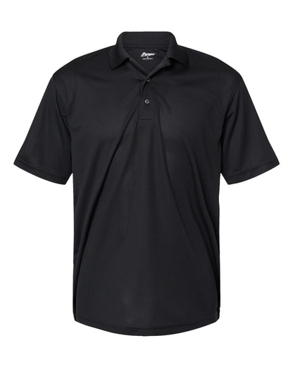 Paragon Men's Saratoga Performance Mini Mesh Polo blank in Black, style 100