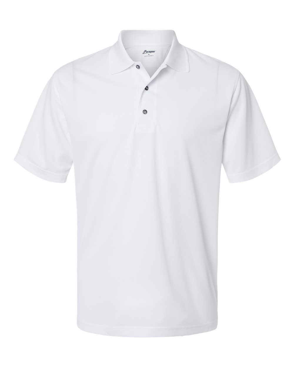 Paragon Men's Saratoga Performance Mini Mesh Polo blank in White, style 100