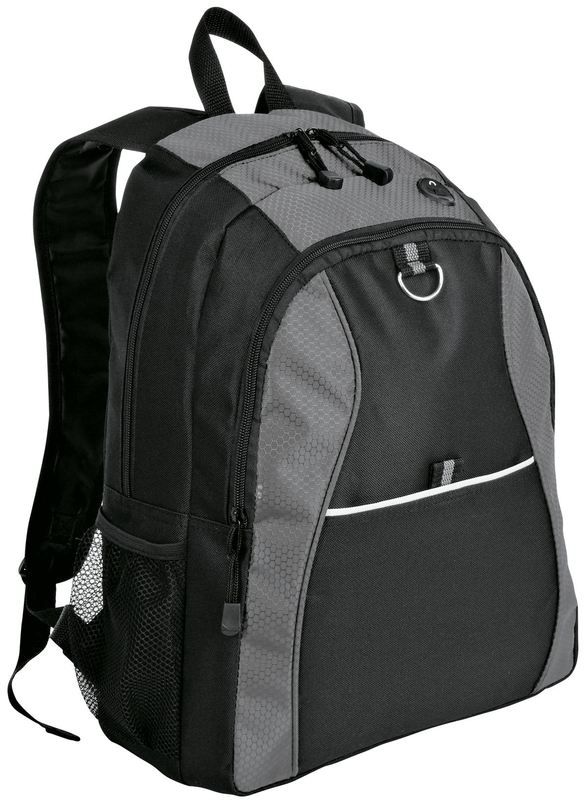 Port Authority Contrast Honeycomb Backpack BG1020 - Grey/ Black