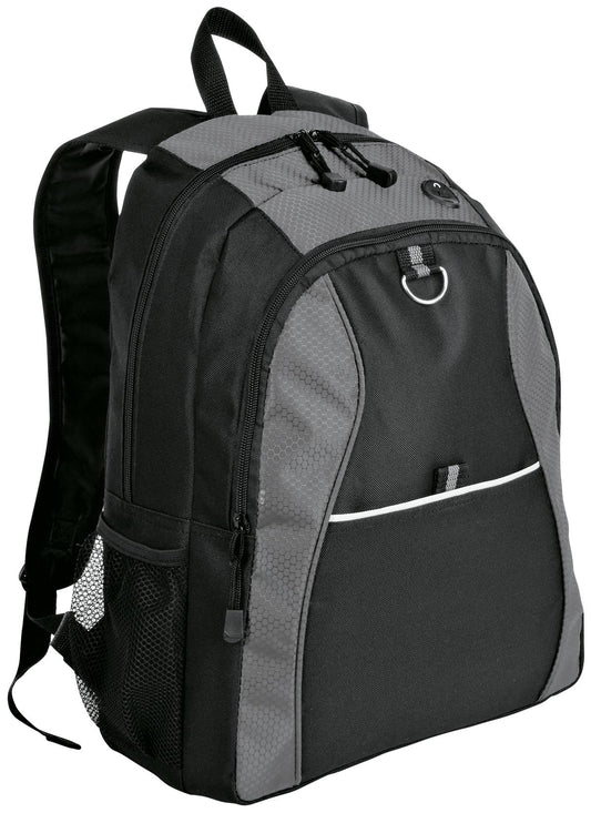 Port Authority Contrast Honeycomb Backpack BG1020 - Grey/ Black