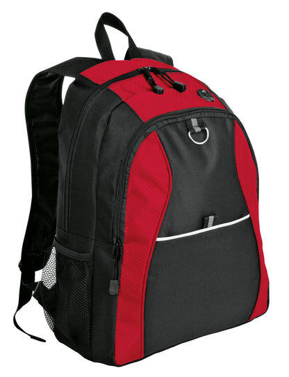 Port Authority Contrast Honeycomb Backpack BG1020 - Red/ Black
