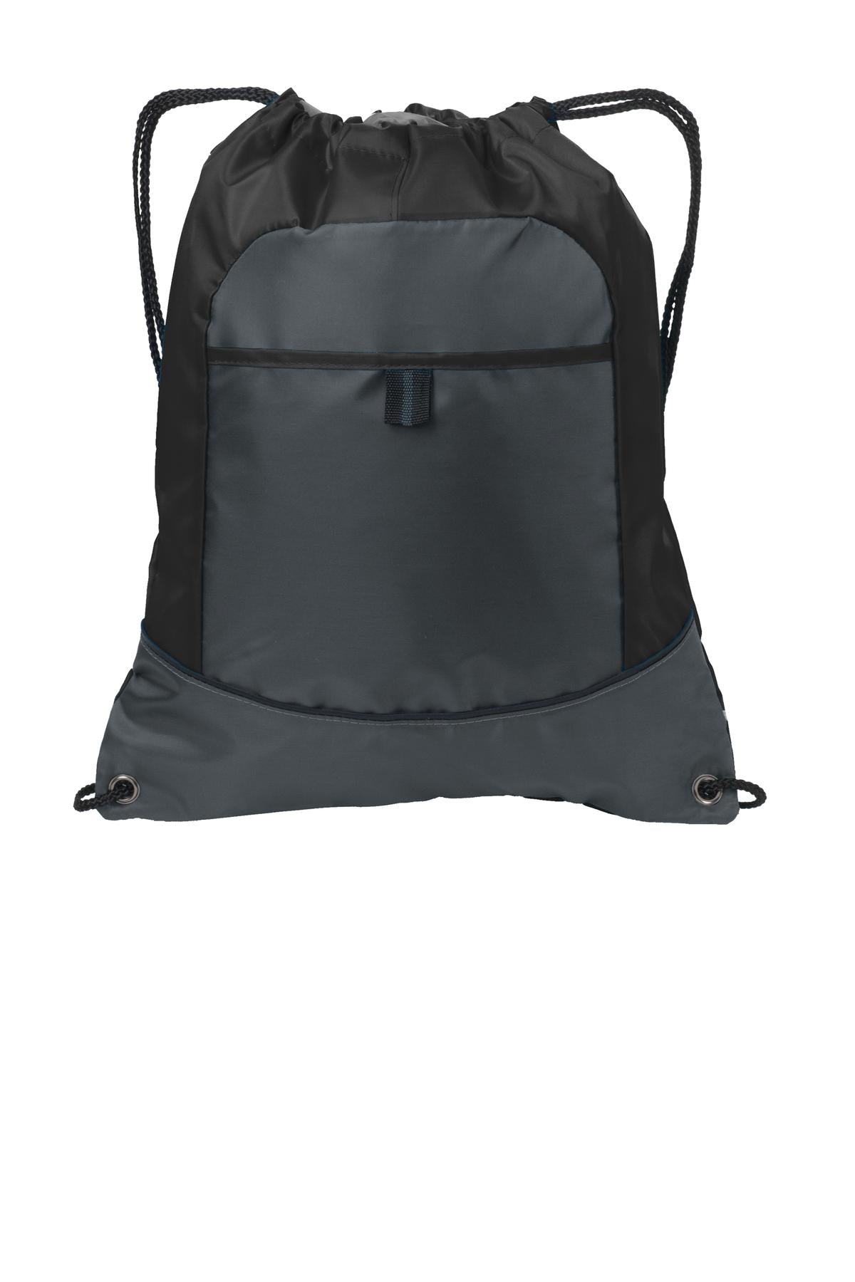 Port Authority Pocket Cinch Pack BG611 - Black/ Deep Smoke