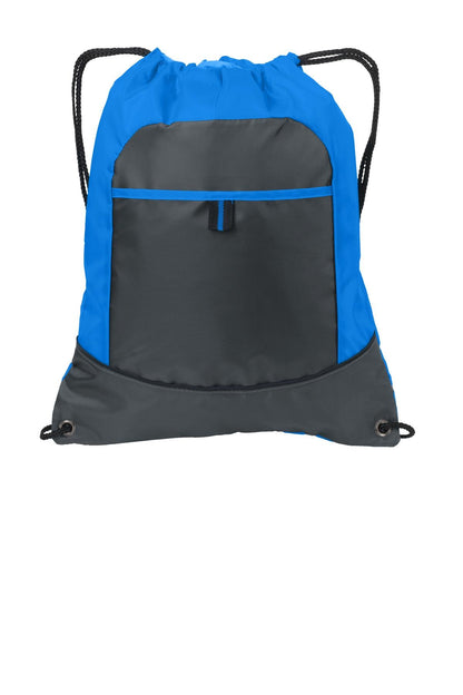Port Authority Pocket Cinch Pack BG611 - Brilliant Blue/ Deep Smoke