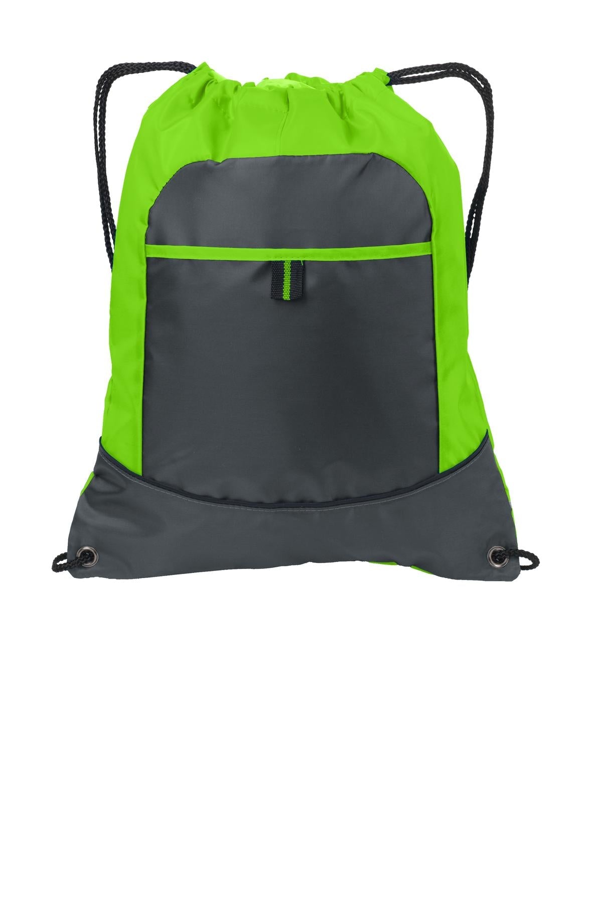 Port Authority Pocket Cinch Pack BG611 - Lime/ Deep Smoke