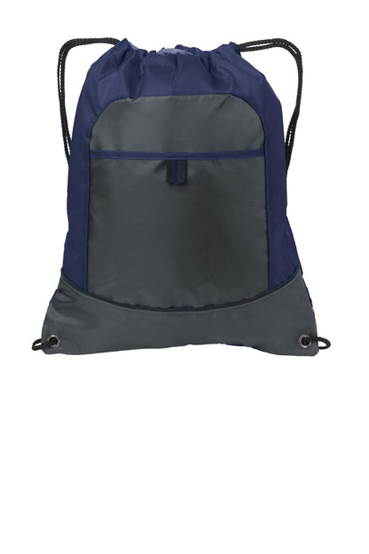 Port Authority Pocket Cinch Pack BG611 - True Navy/ Deep Smoke