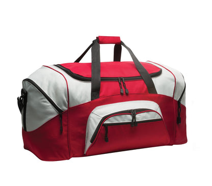 Port Authority Standard Colorblock Sport Duffel BG99 - Red/ Grey