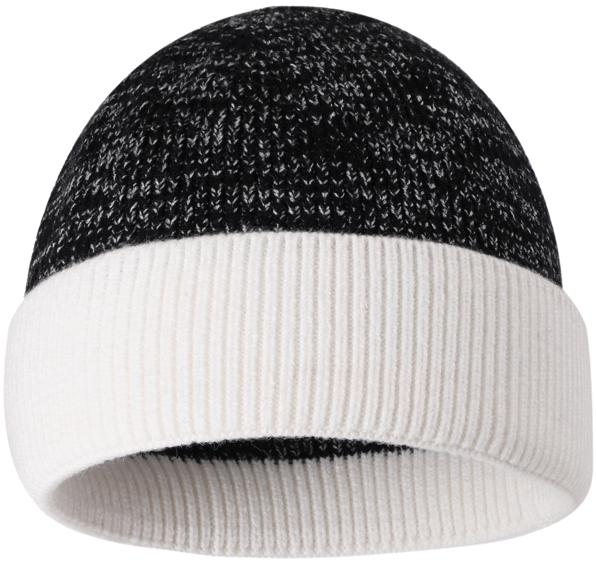 Zapped Headwear Heather Cuff Beanie - Heather black/white cuff
