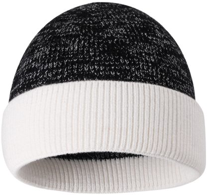 Zapped Headwear Heather Cuff Beanie - Heather black/white cuff