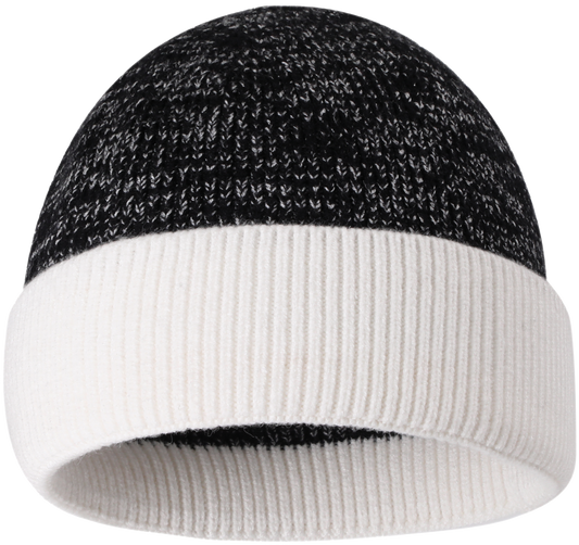Zapped Headwear Heather Cuff Beanie - Heather black/white cuff