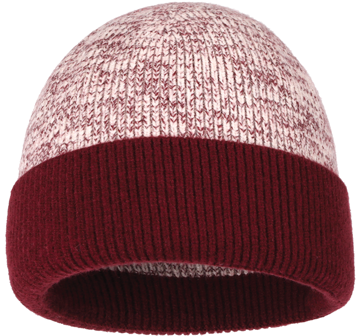Zapped Headwear Heather Cuff Beanie - Heather Maroon/maroon cuff