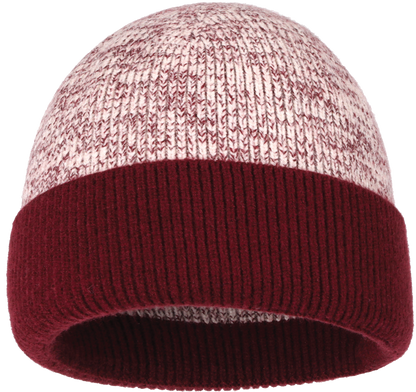 Zapped Headwear Heather Cuff Beanie - Heather Maroon/maroon cuff