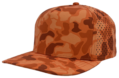 Zapped Headwear Blackhawk 5-Panel Hat - Blaze Orange Old school camo