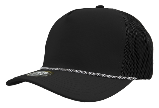 Zapped Headwear Marine R+ Rope Hat - Black-White Chainlink Rope