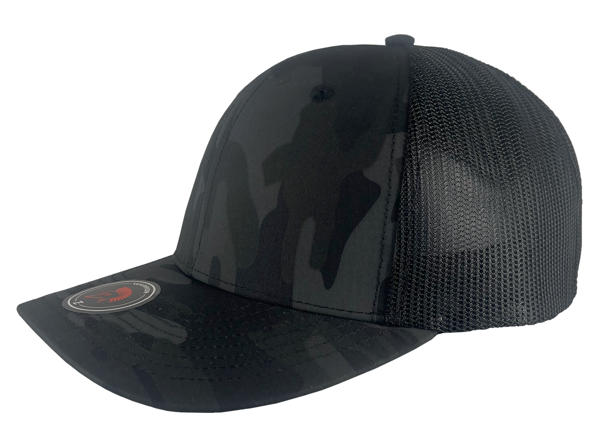 Zapped Headwear Warrior Trucker Hat - Black Camo-Black