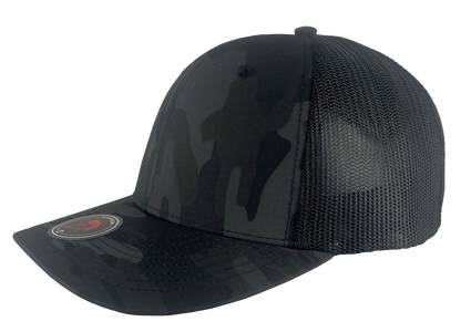Zapped Headwear Warrior Trucker Hat - Black Camo-Black