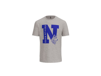 Battle Born Nevada Wolf T-Shirt - Premium DTF Printed Graphic Tee in Light Heather Grey | Battle Born Clothing - Shop Battle Born Clothing