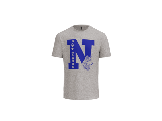 Battle Born Nevada Wolf T-Shirt - Premium DTF Printed Graphic Tee in Light Heather Grey | Battle Born Clothing - Shop Battle Born Clothing