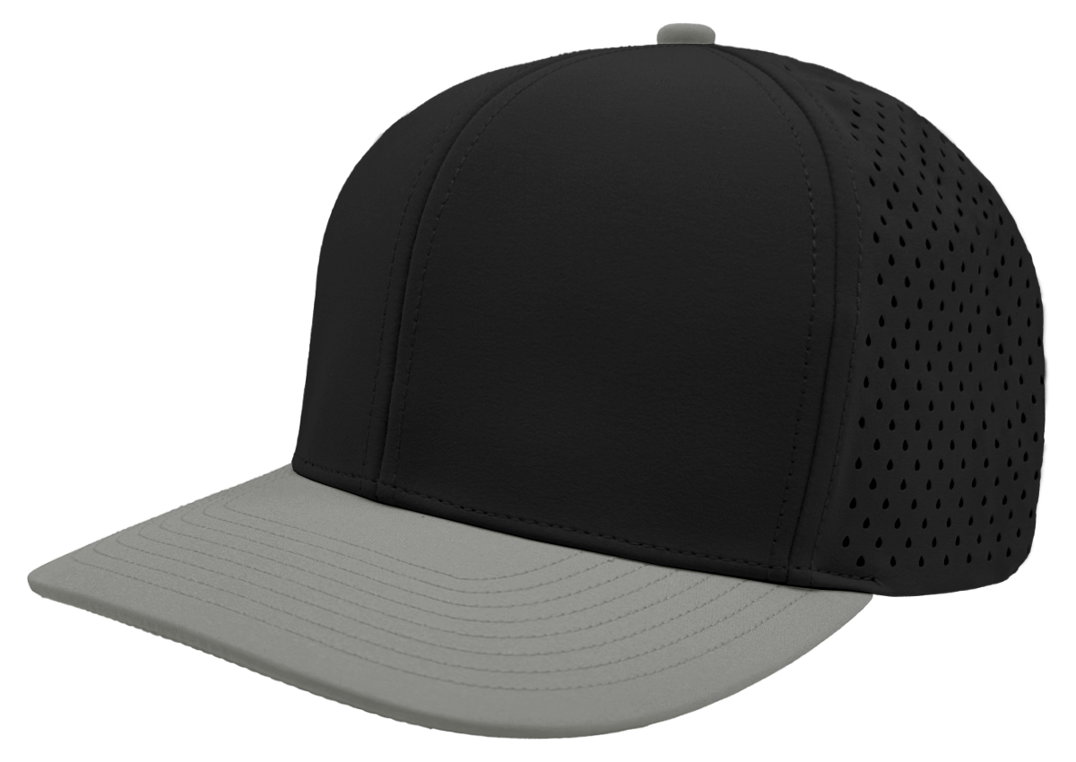 Zapped Headwear Bomber 6-Panel Hat - Black-Grey