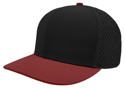Zapped Headwear Bomber 6-Panel Hat - Black-Maroon bill