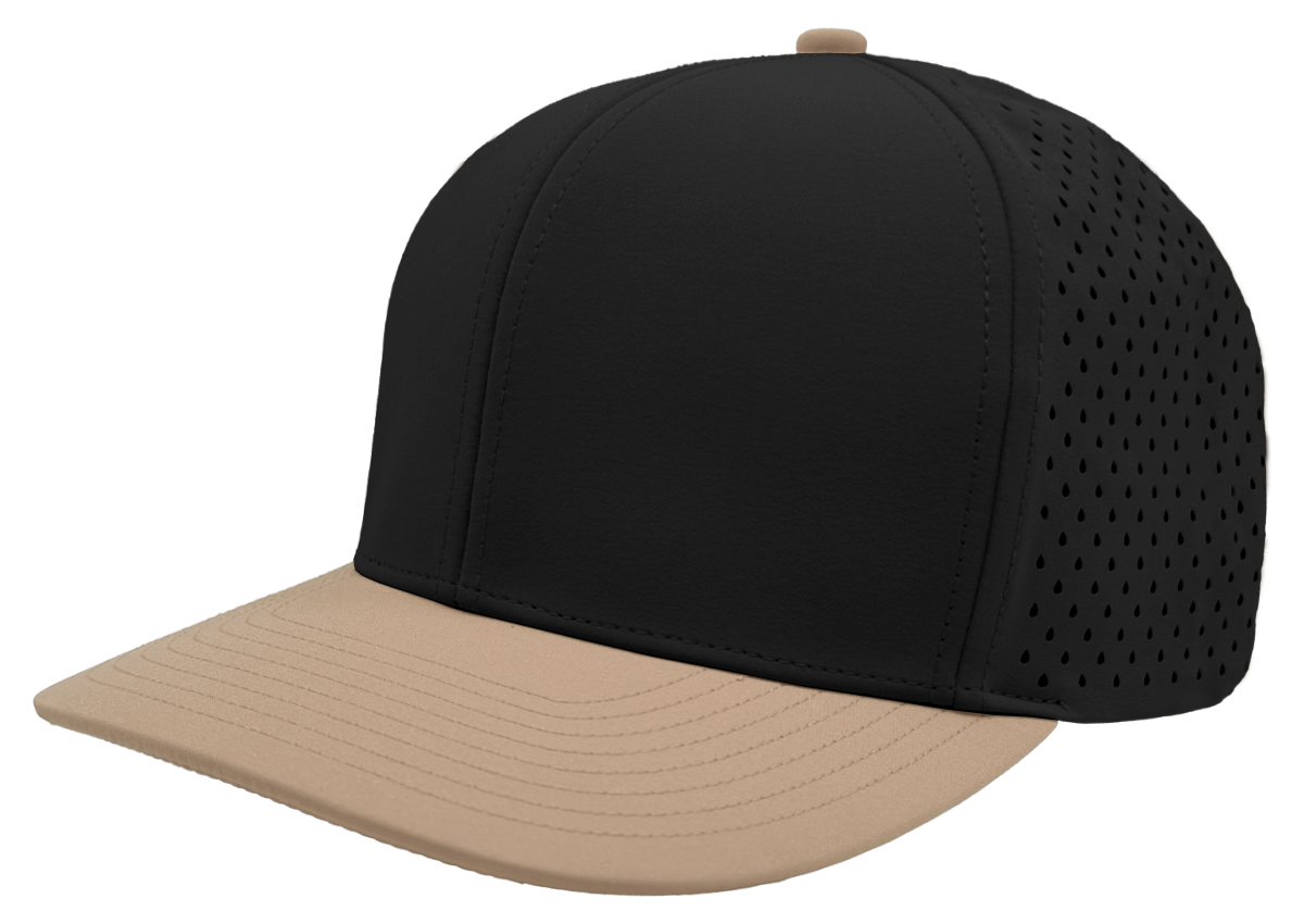 Zapped Headwear Bomber 6-Panel Hat - Black-Khaki