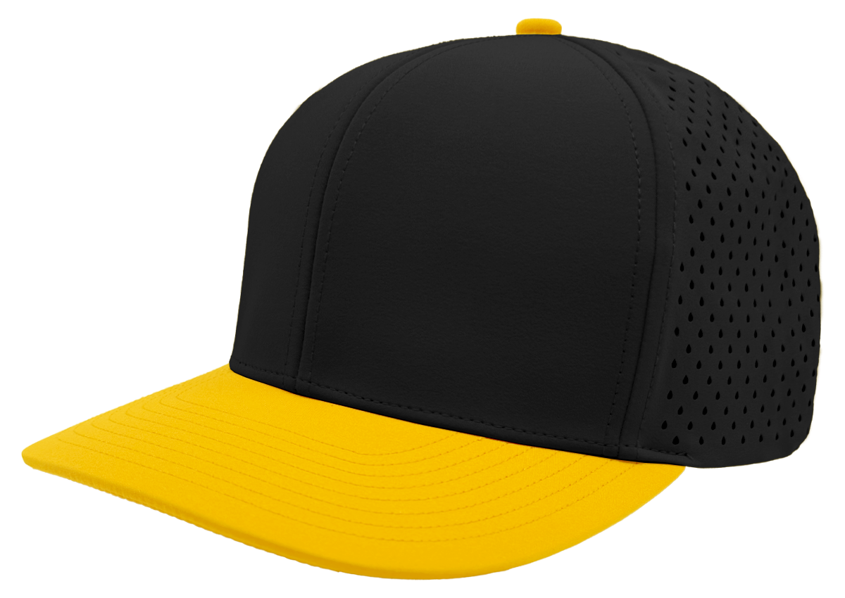 Zapped Headwear Bomber 6-Panel Hat - Black-Yellow
