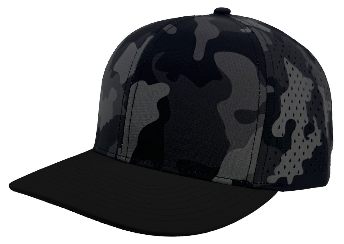 Zapped Headwear Bomber 6-Panel Hat - Black Camo