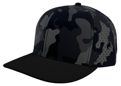 Zapped Headwear Bomber 6-Panel Hat - Black Camo
