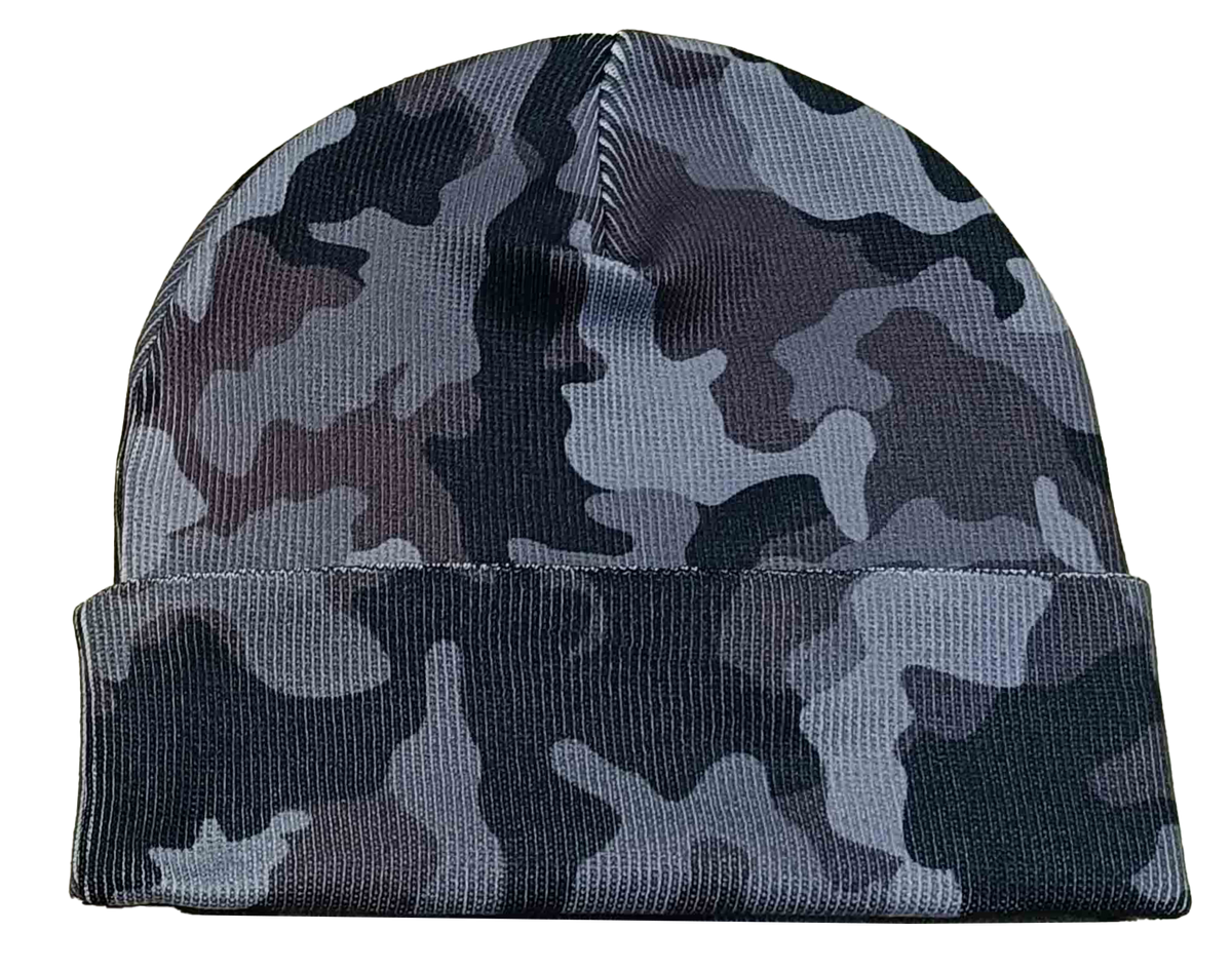 Zapped Headwear Pattern Cuff Beanie - Black cardinal Camo