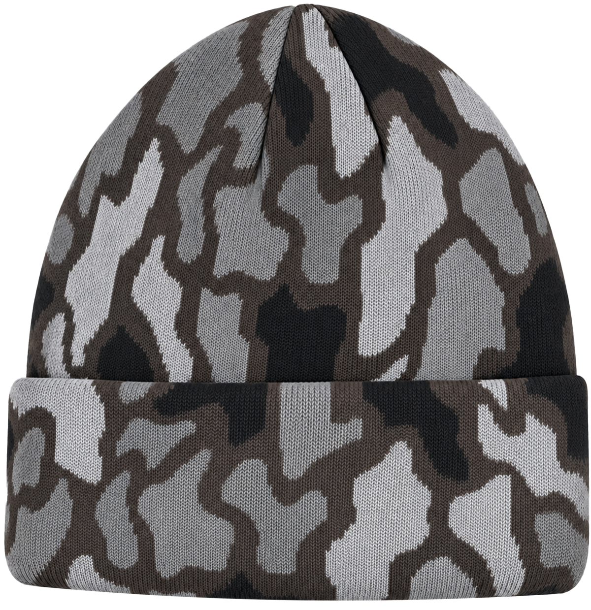 Zapped Headwear Woven Camo Cuff Beanie - Black camo