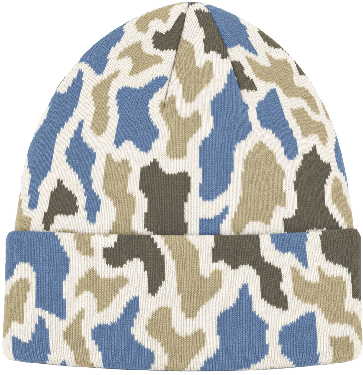Zapped Headwear Woven Camo Cuff Beanie - Land & sea camo