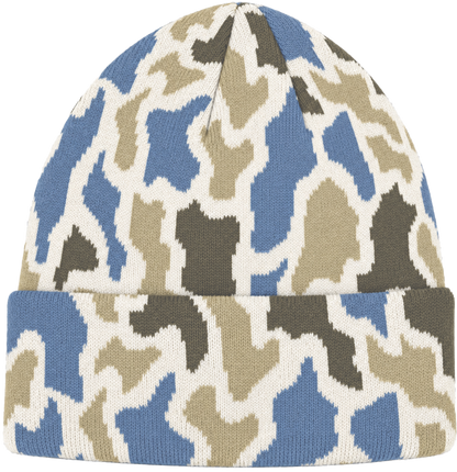 Zapped Headwear Woven Camo Cuff Beanie - Land & sea camo